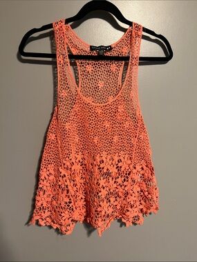living doll Coral Crochet Lace Tank Top